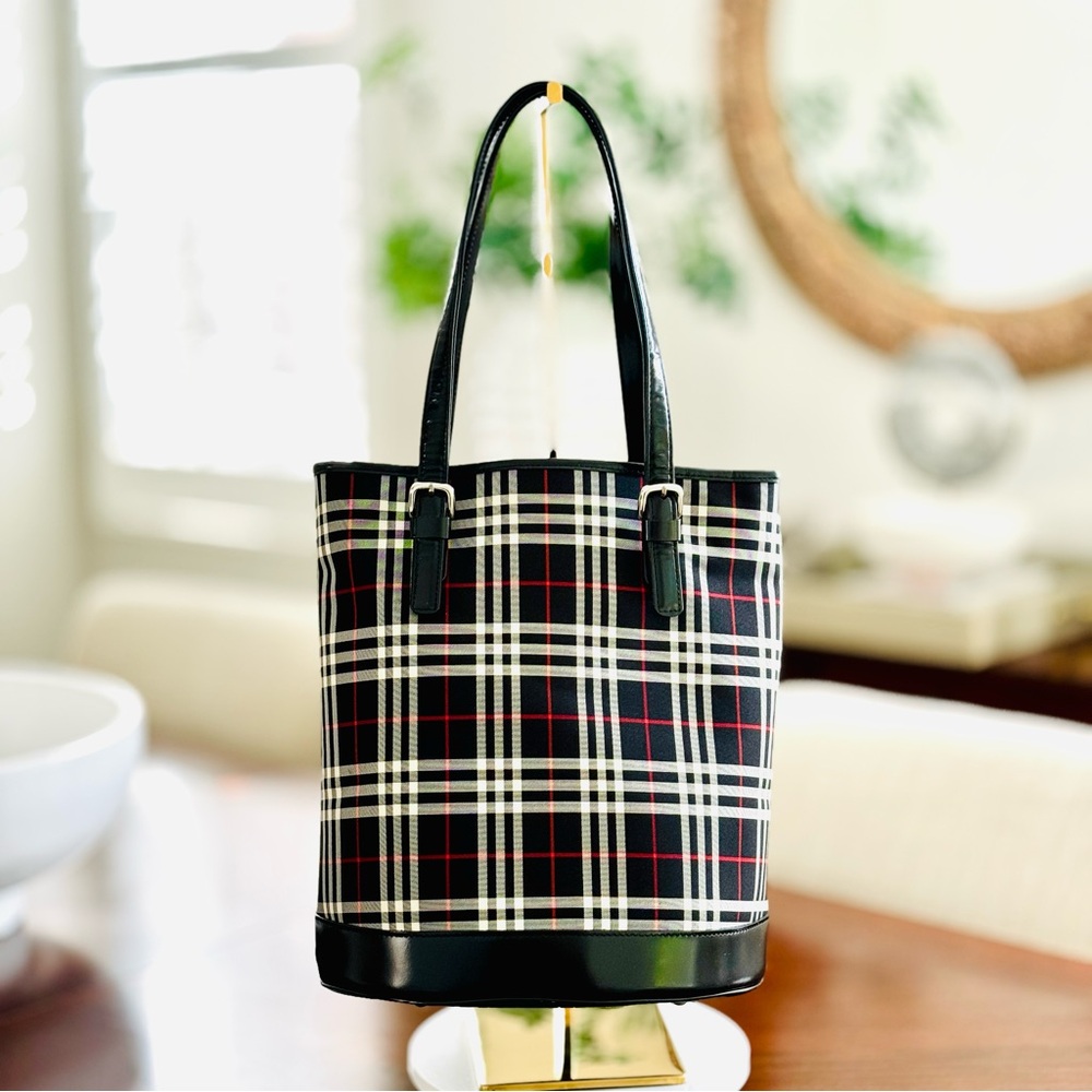 Burberrys Vintage Blue Label Nova Check Bucket/Tote Bag - Picture 4 of 17